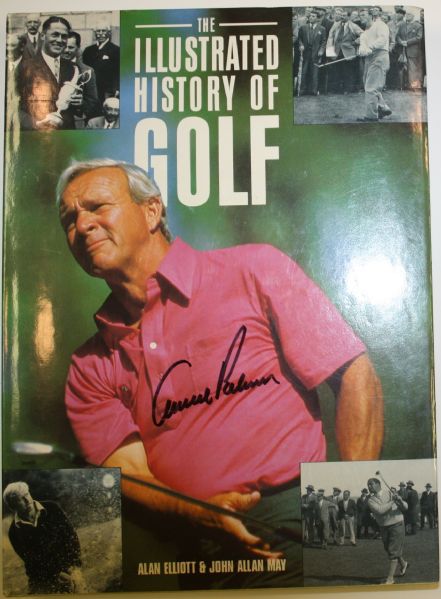 Arnold Palmer Signed Book Cover - 'Illustrated History of Golf'