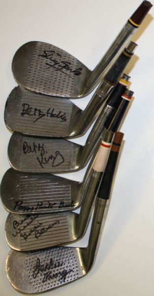 Lot of Six: Autographed Golf Club Heads Including King and Bell