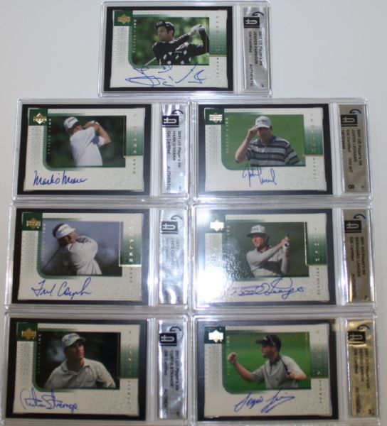 Lot of 7 2001 Upper Deck Players Ink Golf Cards - Autographed - Group 5