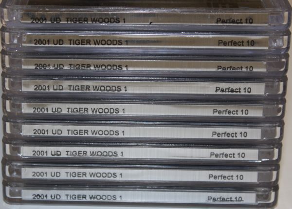 Lot of 9 2001 Upper Deck Tiger Woods GAI 10 Rated Golf Cards