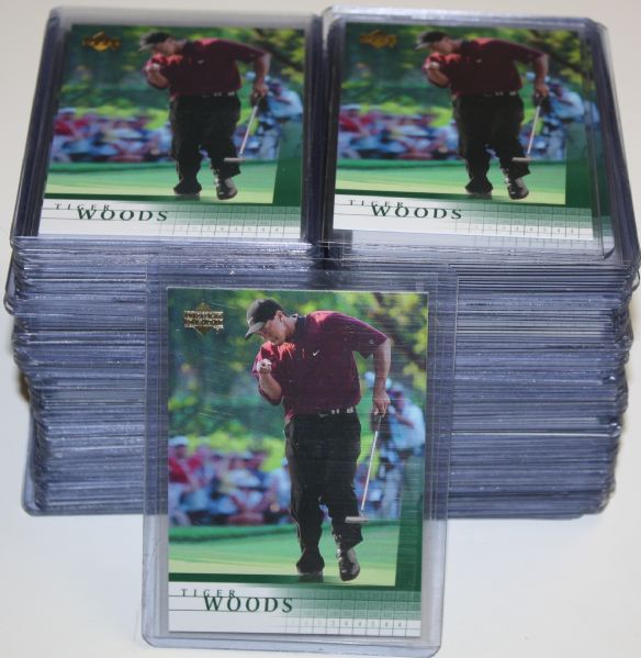 Lot of 100 2001 Upper Deck Tiger Woods Golf Cards - Not Graded and Not Cased - Group 22