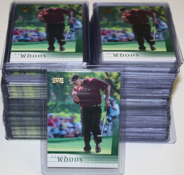Lot of 100 2001 Upper Deck Tiger Woods Golf Cards - Not Graded and Not Cased - Group 23