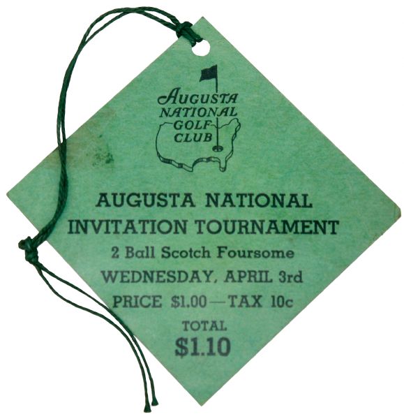 1935 Augusta National Invitational Tournament Wednesday Ticket