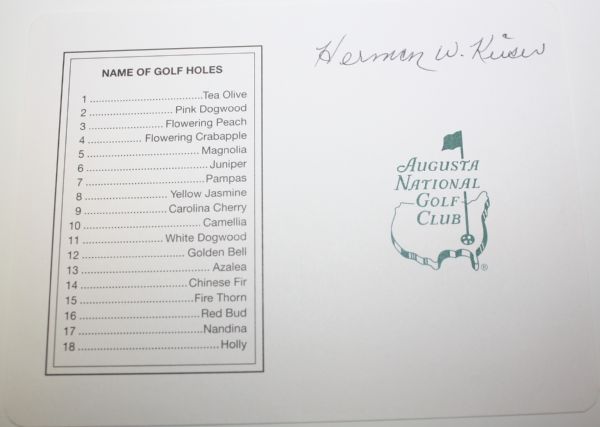 Herman Keiser Autographed Augusta National Scorecard