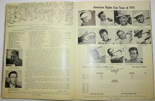 Rare 1955 Ryder Cup Course Only Program
