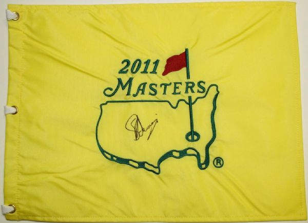 Lot of 3 Charl Schwartzel Signed 2011 Masters Embroidered Pin Flags