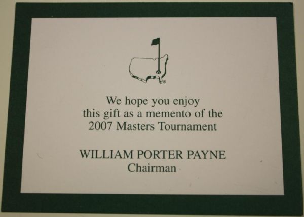 Augusta National Golf Club Members Tournament Gift - Green Wallet - 2007
