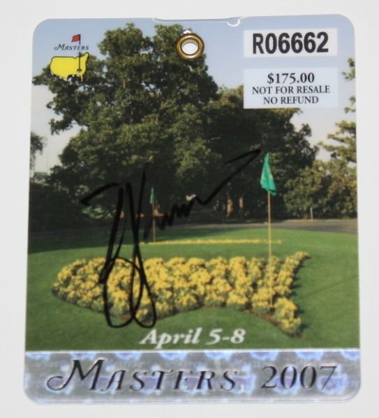 Zach Johnson signed 2007 Masters Badge