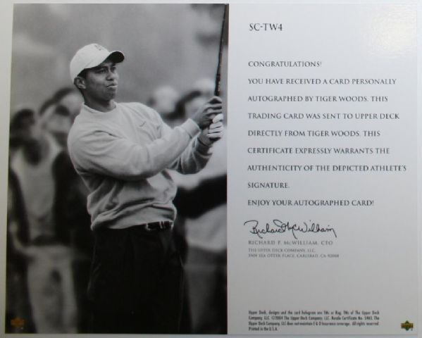 Tiger Woods sign of a Champion UDA