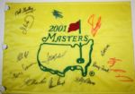 2001 Masters Embroidered Pin Flag Signed by 13 Champs