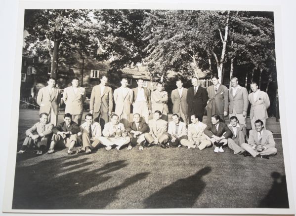 1941 Original 8x10 Team Photo of Bobby Jones' All-Stars vs Ryder Cup Team - Rare Official Team Photo