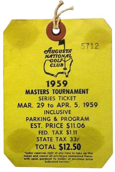 1959 Masters Badge-Series Ticket
