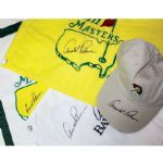 Arnold Palmer Autographed Super Fan Package Flags Hat 4 Signed items one money!