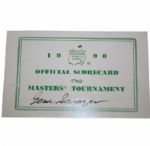 1990 Official Masters Scorecard Signed by 1935 Champ - Gene Sarazen