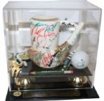Potpourri of 1990 Masters Souvenir Items w/ Masters Ceramic Cup Signed by 28 Champions