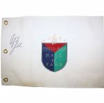 Phil Mickelson Autographed Emboidered White World Golf Hall of Fame Flag