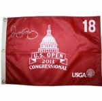 Rory McIlroy Signed 2011 Red Screen US Open Flag FULL AUTO in Silver