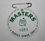 1961 Masters Badge - Gary Players First Masters Victory