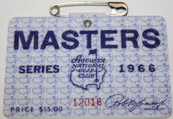 1966 Masters Badge - Jack Nicklaus Victory