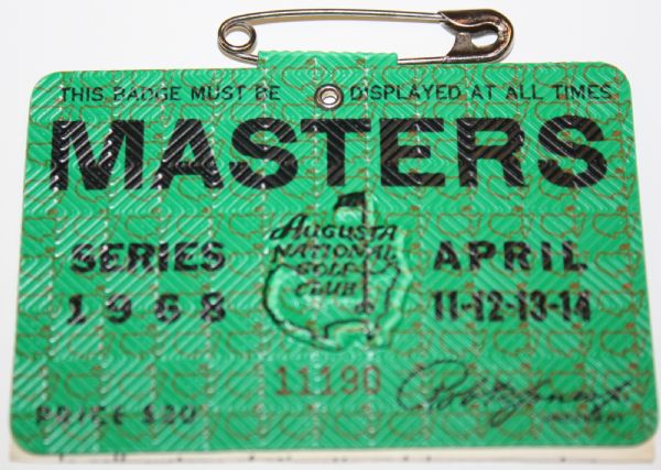 Lot of 3 Masters Badges: 1967, 1968, and 1969