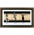 Tiger Woods Muhammad Ali and Michael Jordan signed and numbered UDA piece of the all time best