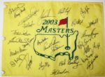Ray Floyds Personal Masters Champion Dinner  Flag from 2003 TIGER JACK ARNIE WATSON SEVE! JSA!
