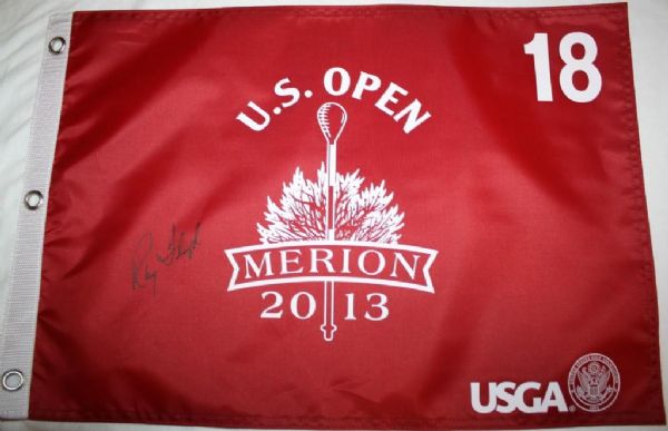 Ray Floyd Signed 2013 US Open Red Screen Printed Flag - Merion