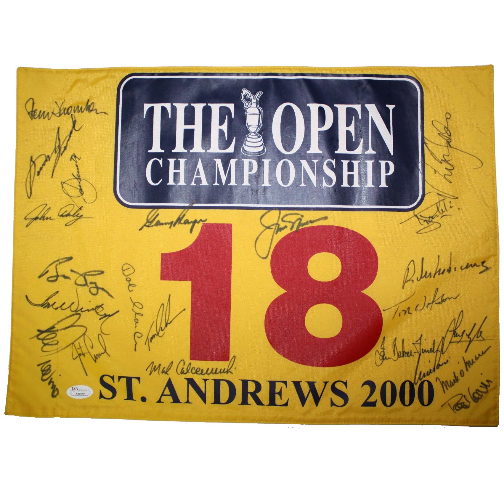 Lot Detail - 2000 British Open Champions Reunion Signed Flag-Greg Rita