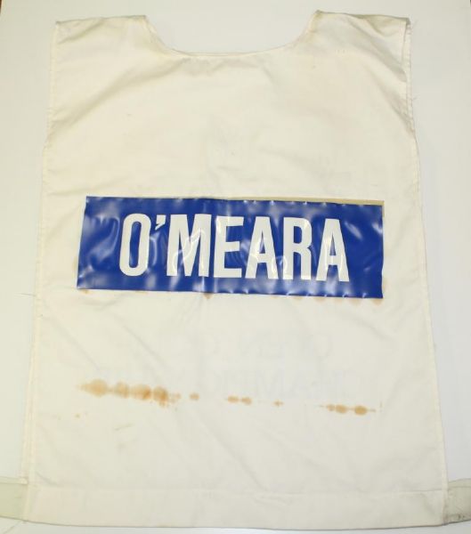 1990 British Open Caddy Bib Mark O'Meara-Signed by O'Meara JSA COA
