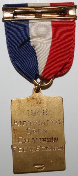 Felix Serafin's 1948 Anthracite Open Champions Golf Medal with Original Presentation Box