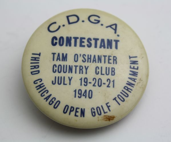 1940 Chicago Open Contestant Pin - Tam O'Shanter