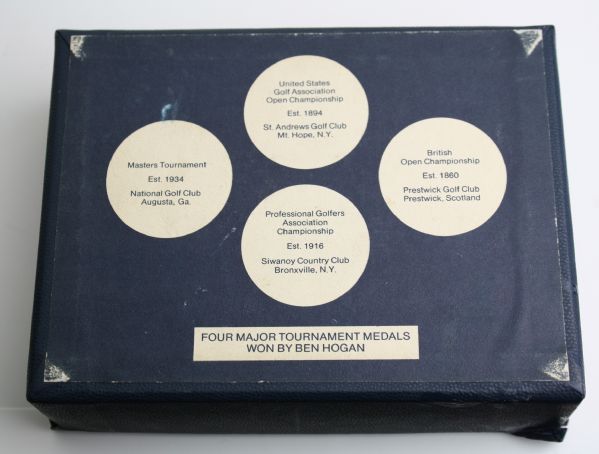 Ben Hogan Golf Ball Box with  Decorative Medallions Depicting Majors of Grand Slam