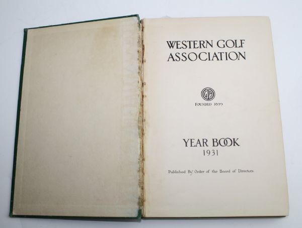 1931 Western Golf Association Book