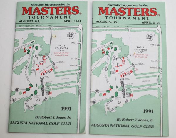 Two 1991 Masters Spectator Guides with Sports Illustrated and Golfworld Magazines