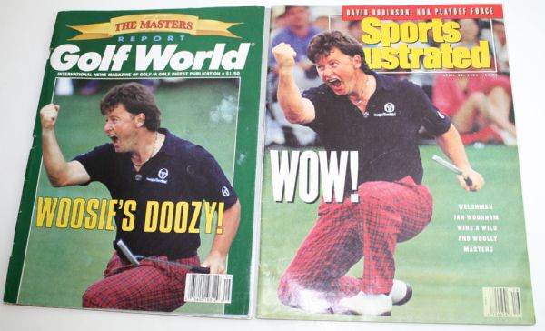 Two 1991 Masters Spectator Guides with Sports Illustrated and Golfworld Magazines