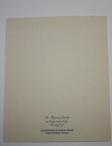 Pamphlet from Ben Hogan Funeral Procession