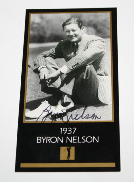 Byron Nelson Signed 1937 Grand Slam Ventures Champions of Golf Card JSA COA