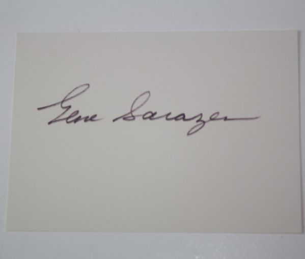 Gene Sarazen Signed 4x6 Card JSA COA