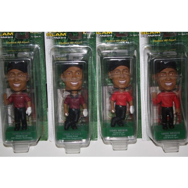 Lot of 3 Limited Edition Tiger Slam Bobble Head Sets (4 in a Set)