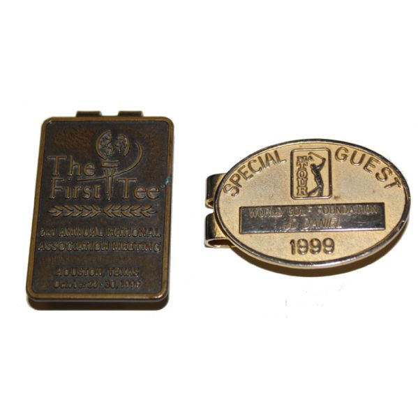 Lot of 2 Money Clips: World Golf Foundation and The First Tee