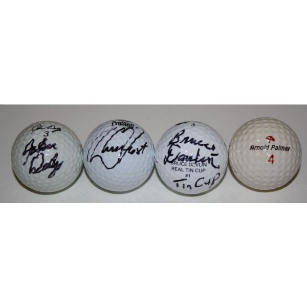 Lot of 3 Signed Golf Balls Plus an Arnold Palmer Golf Ball JSA COA