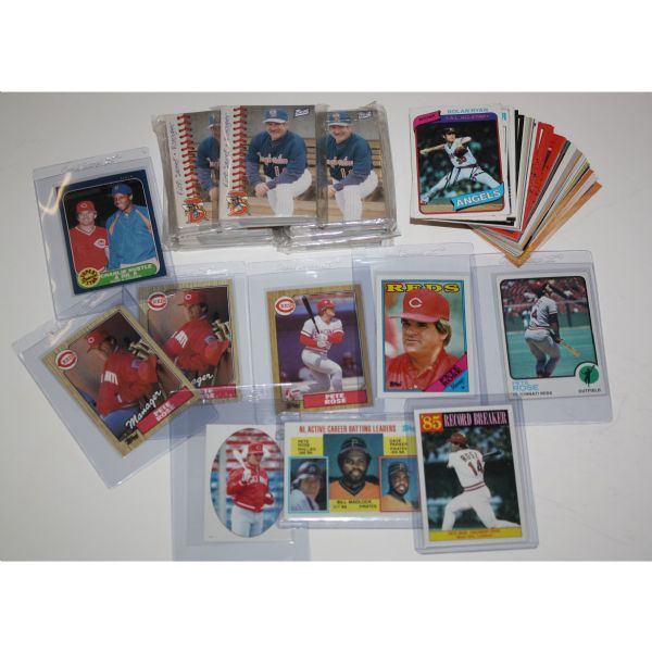Wide Assortment of Baseball Cards - Nolan Ryan, Pete Rose, etc.