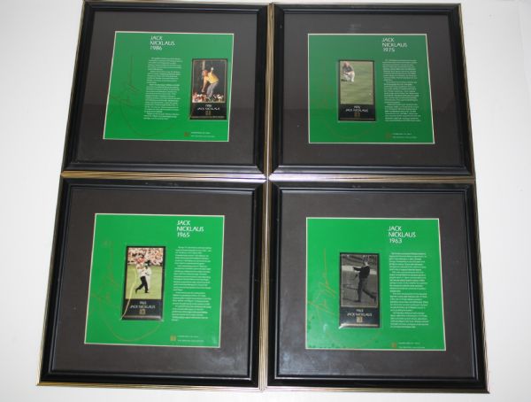 Lot of 20 Framed Champions of Golf Cards and Sheets: Nicklaus, Palmer, etc.