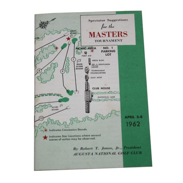 1962 Masters Spectator Guide-Arnold Palmer's Third Masters Win