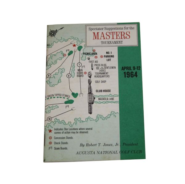 1964 Masters Spectator Guide-Arnold Palmer's Fourth Masters Title