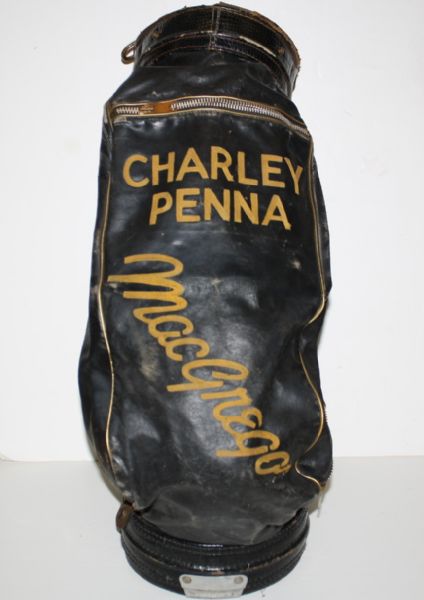 Charley Penna Collapsable Kangaroo Leather Golf Bag - Late 1940's MacGregor Staff Bag