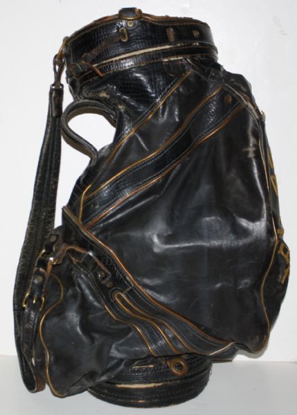 Charley Penna Collapsable Kangaroo Leather Golf Bag - Late 1940's MacGregor Staff Bag