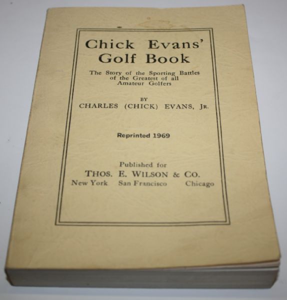 1960 Charles Chick Evans Testimonial Dinner Ashtray & 1969 Reprint of Evans Golf Book