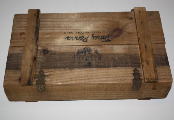 Toney Penna Golf Ball Box and 15 Leather Ball Bags with Toney Penna Inscribed