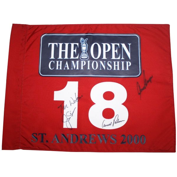 Multi-Signed 2000 St. Andrews Flag - Nicklaus, Palmer, Player, and Watson JSA COA